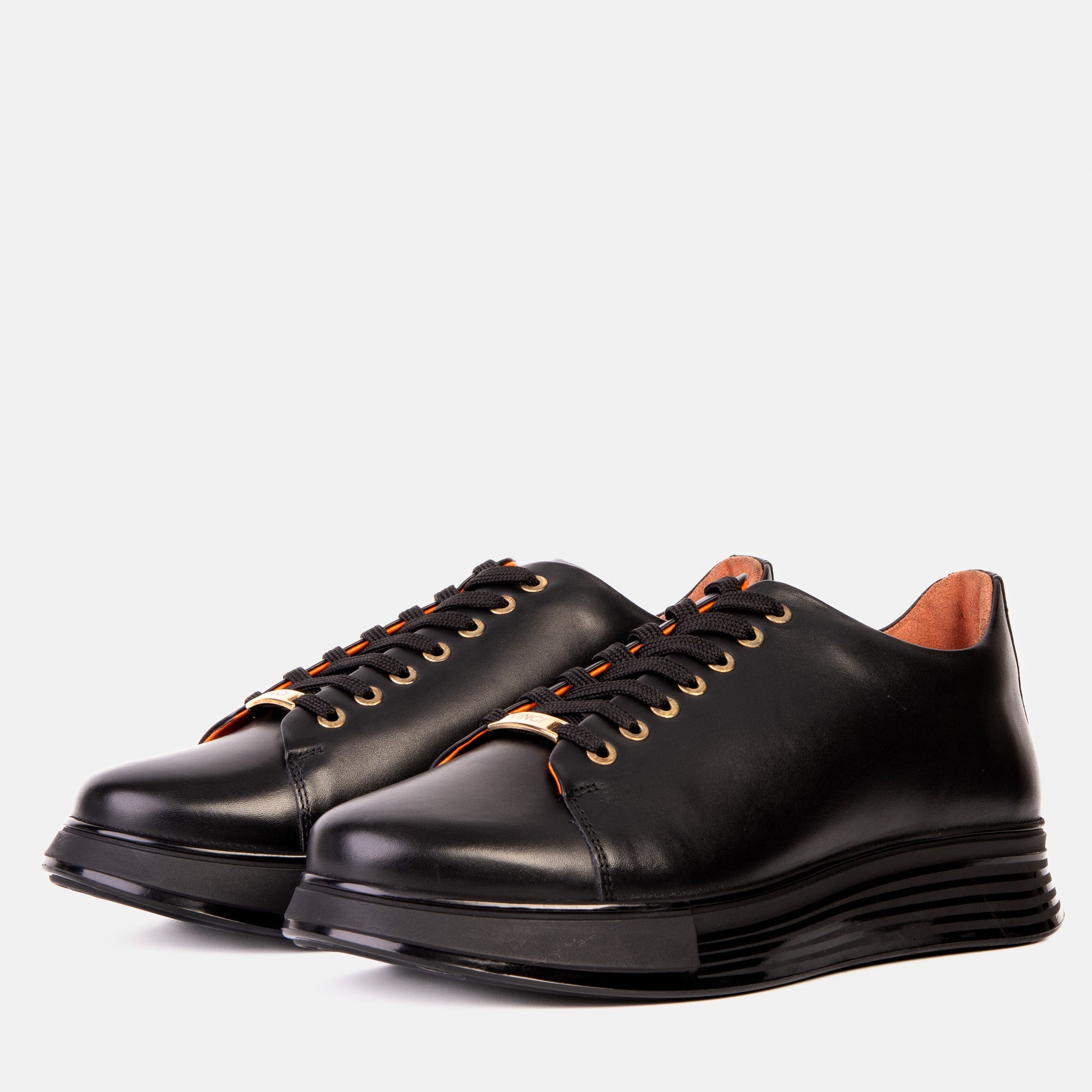 The Peklin Black Leather Sneaker - Vinci Leather
