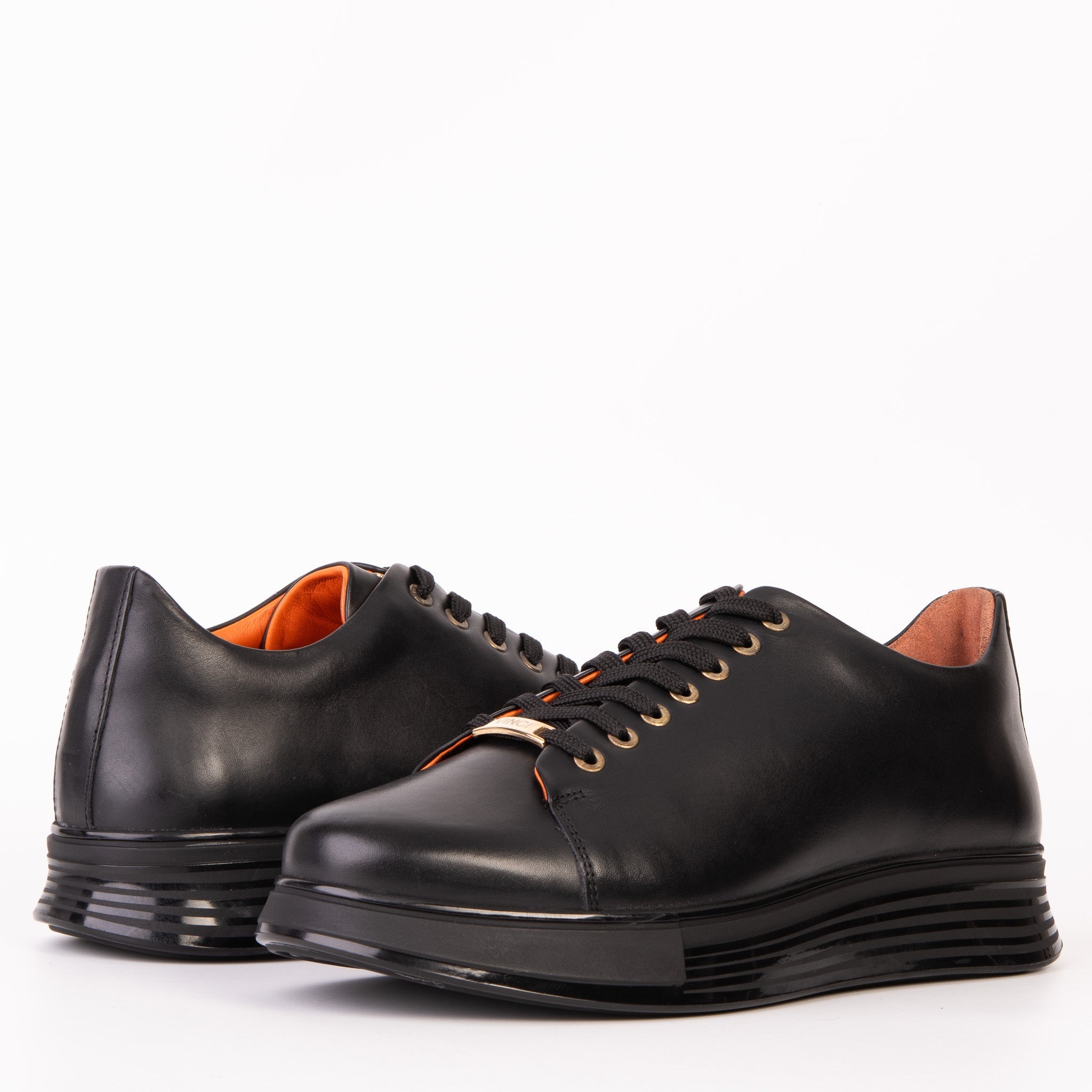 The Peklin Black Leather Sneaker - Vinci Leather