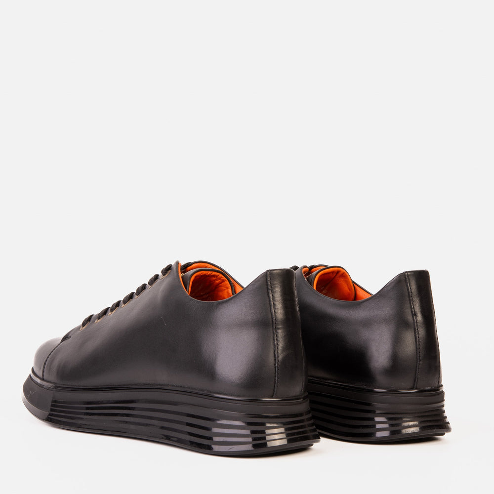 The Peklin Black Leather Sneaker - Vinci Leather