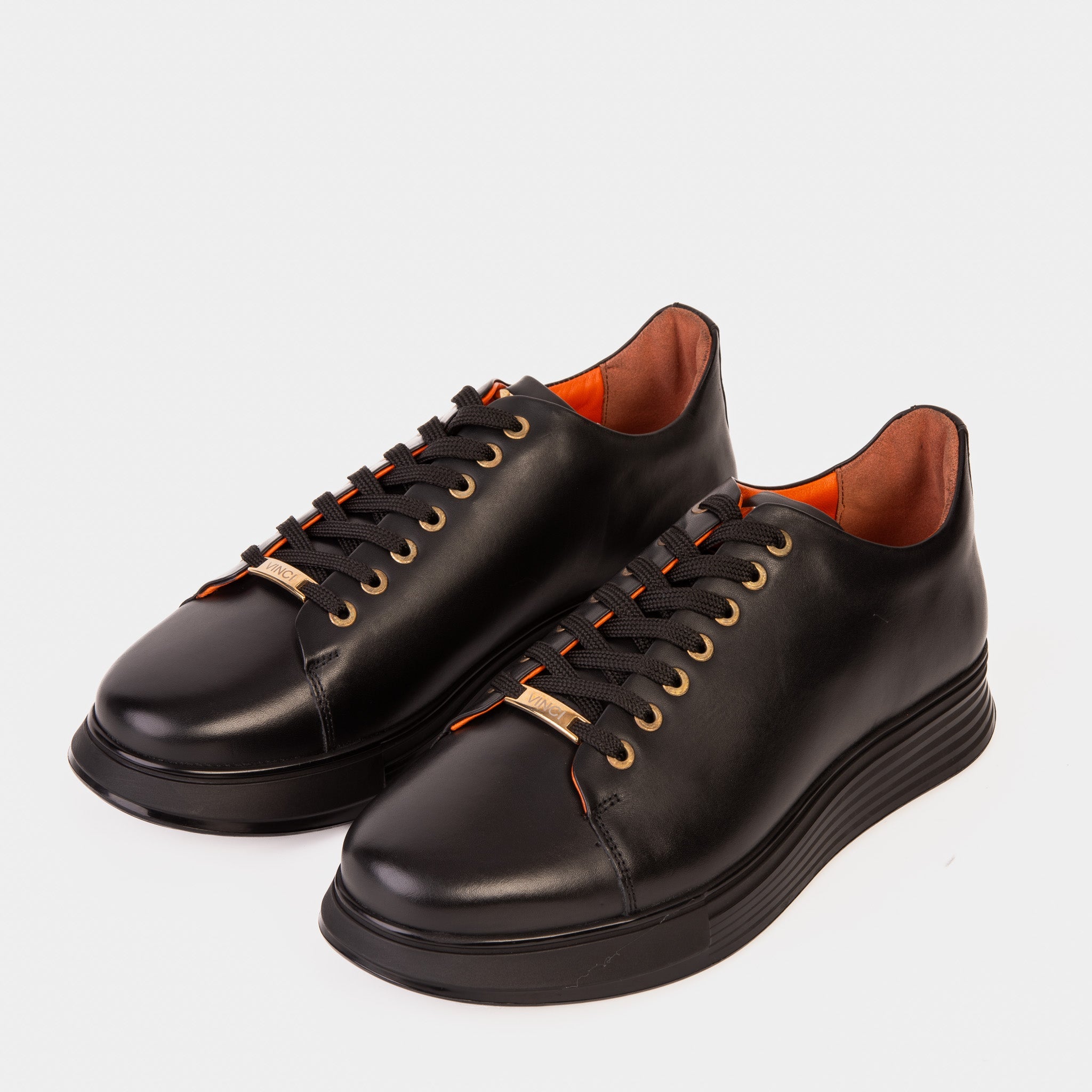The Peklin Black Leather Sneaker - Vinci Leather