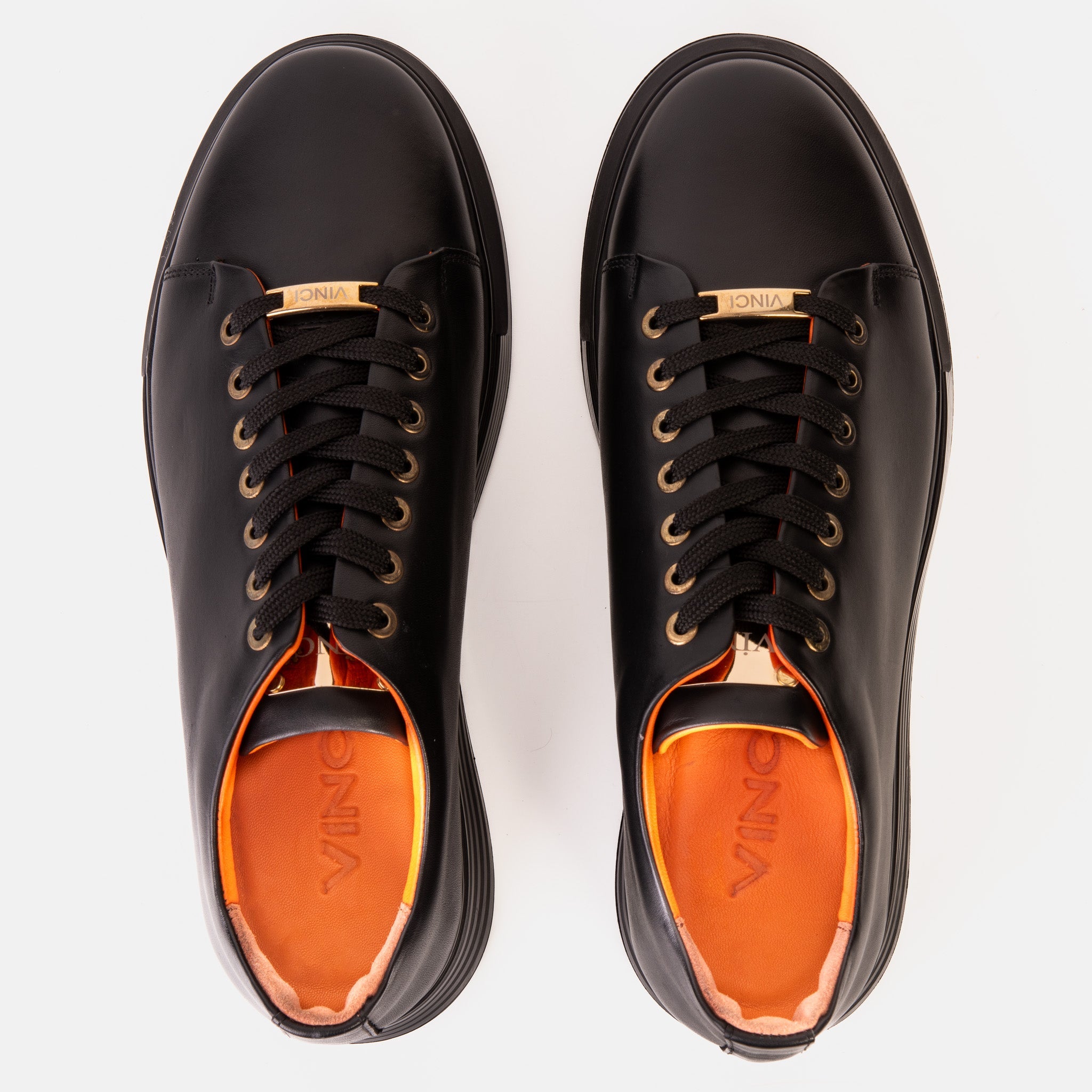 The Peklin Black Leather Sneaker - Vinci Leather