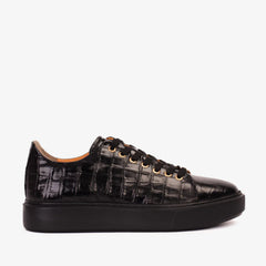 The Dublin Black Leather Sneaker - Vinci Leather