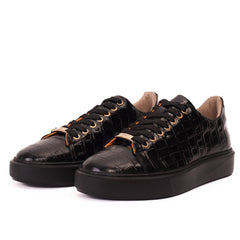 The Dublin Black Leather Sneaker - Vinci Leather