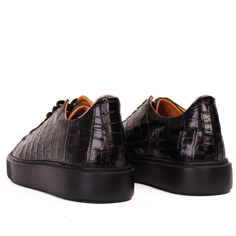 The Dublin Black Leather Sneaker - Vinci Leather