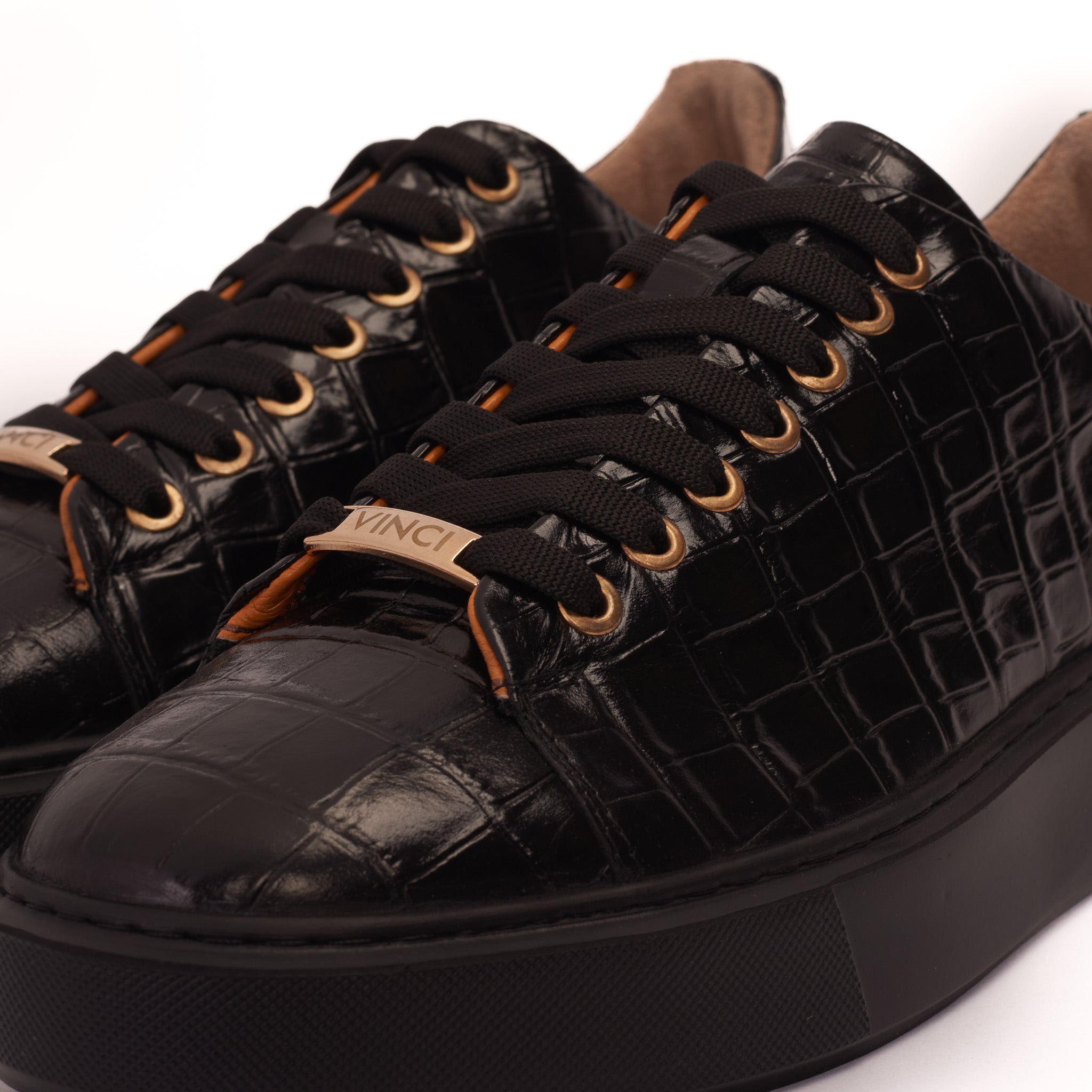 The Dublin Black Leather Sneaker - Vinci Leather