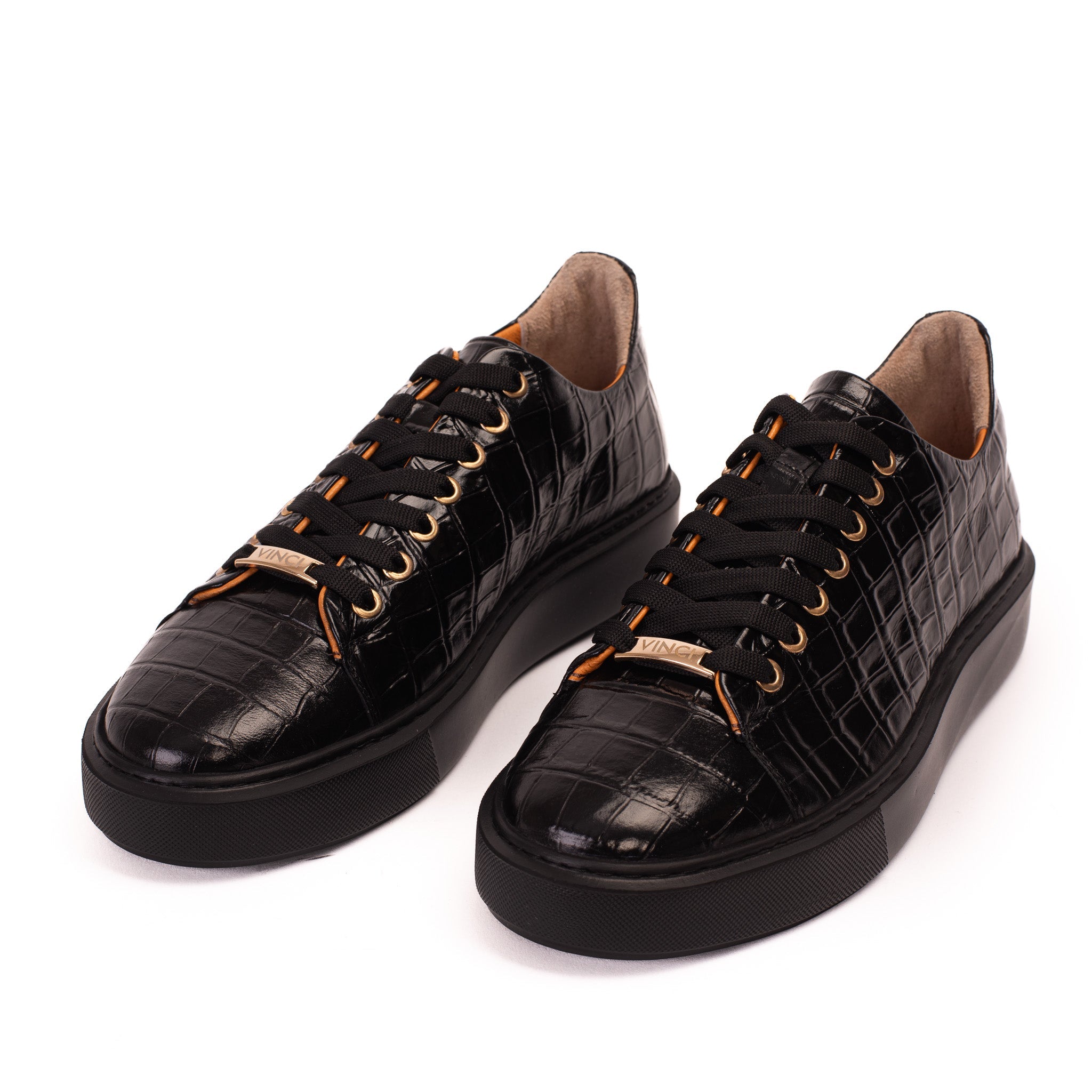 The Dublin Black Leather Sneaker - Vinci Leather