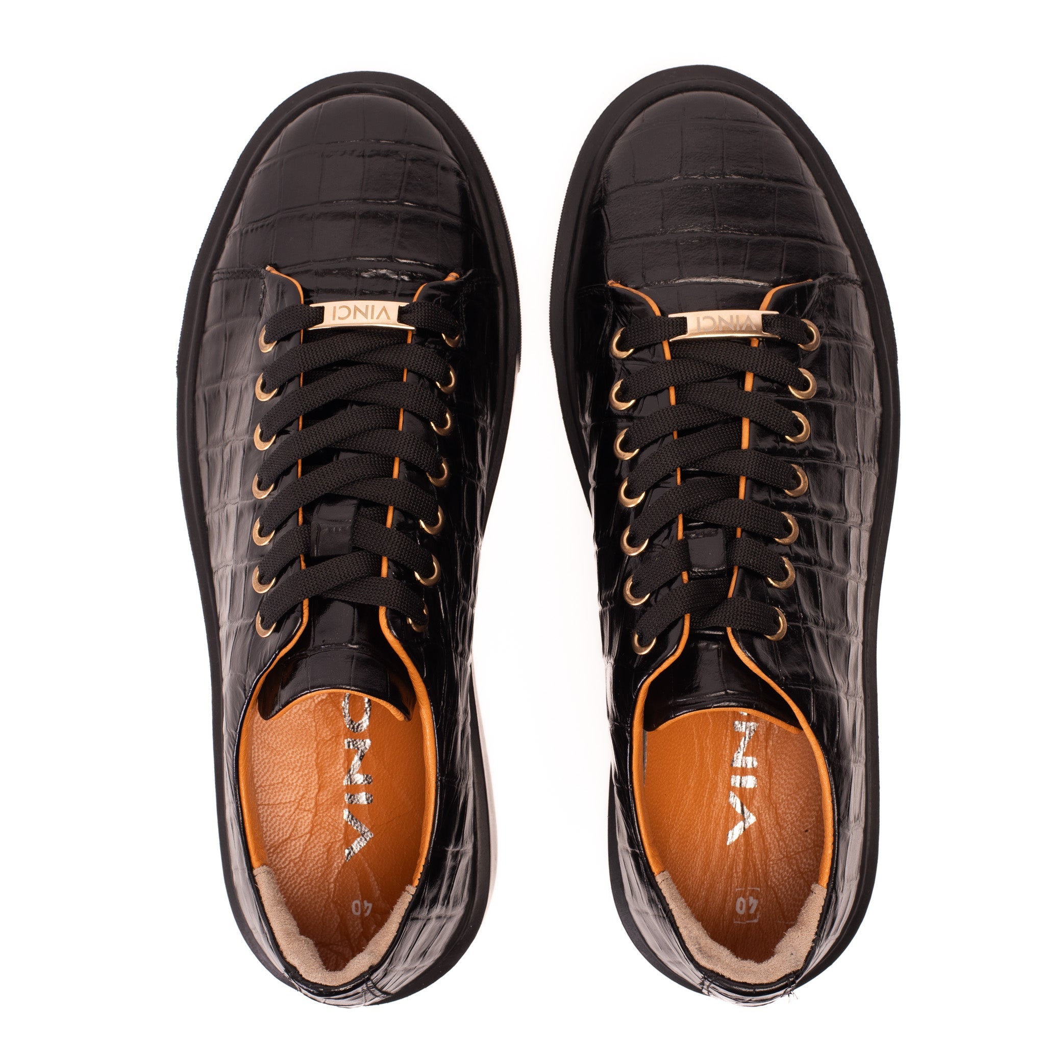 The Dublin Black Leather Sneaker - Vinci Leather
