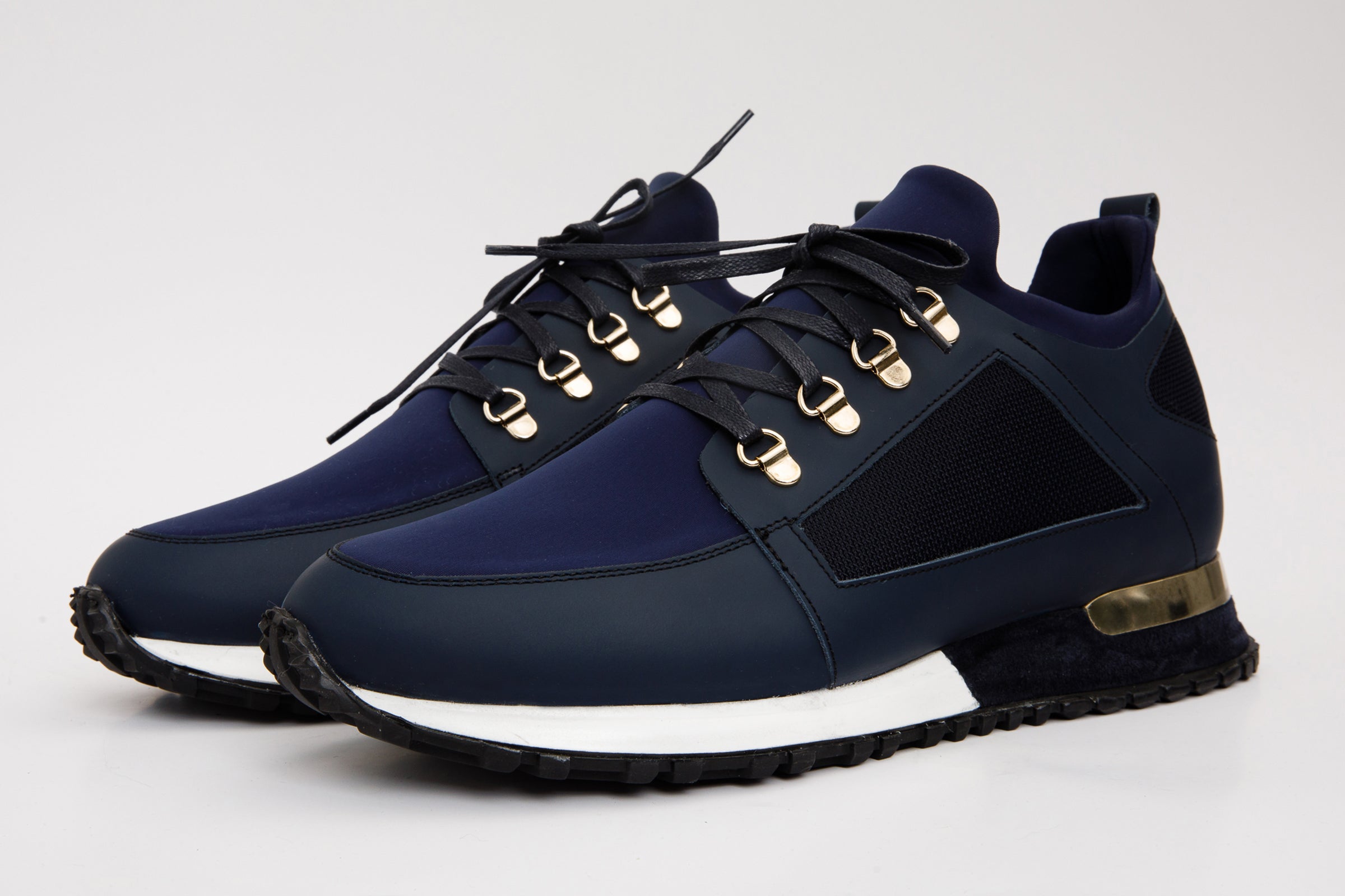 The Emir Navy Leather Sneaker - Vinci Leather