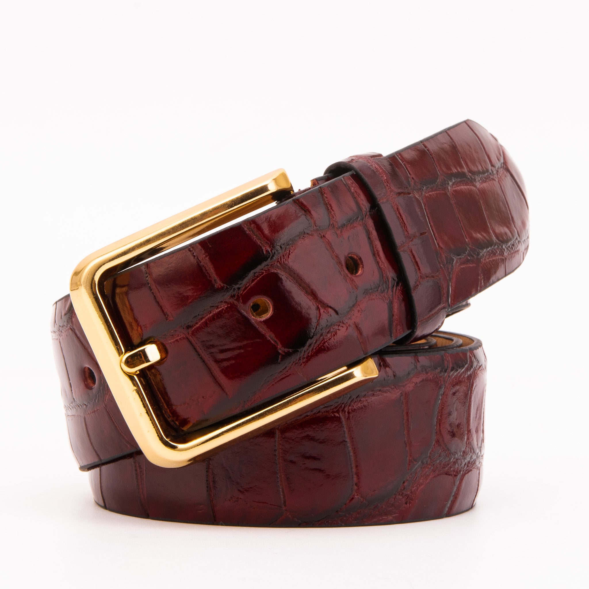 The Strat Burgundy Leather Belt - Vinci Leather