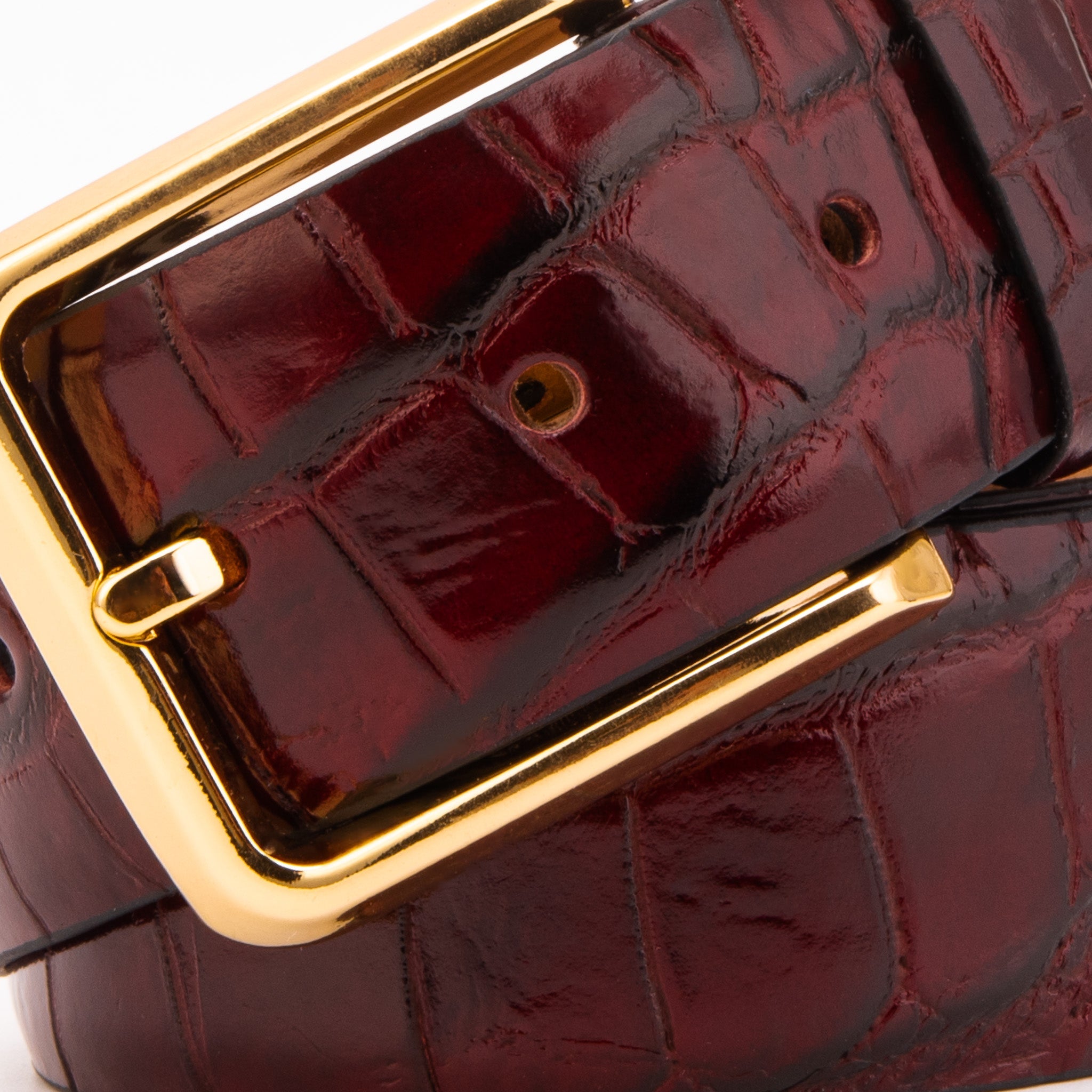 The Strat Burgundy Leather Belt - Vinci Leather