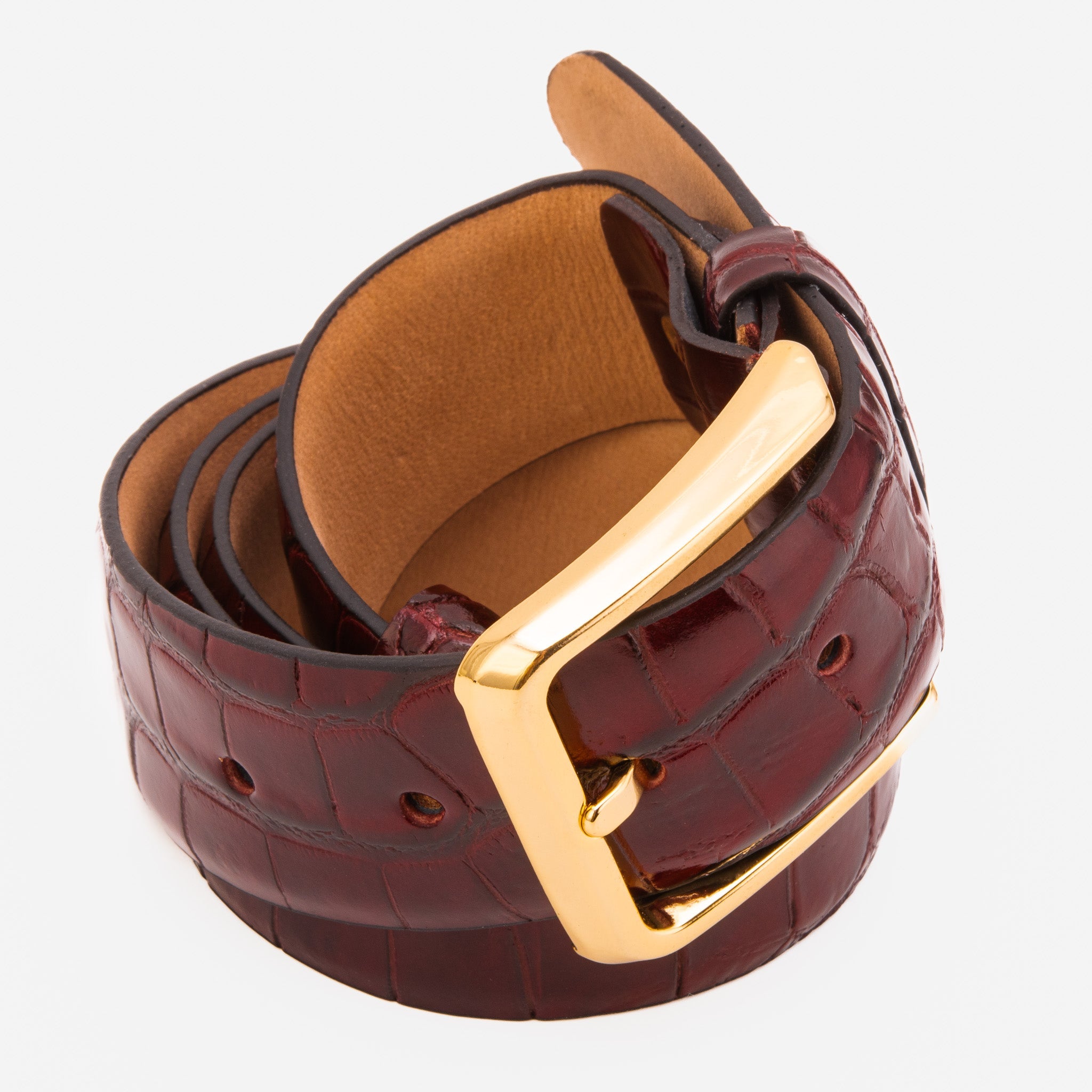 The Strat Burgundy Leather Belt - Vinci Leather