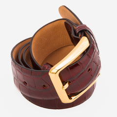 The Strat Burgundy Leather Belt - Vinci Leather