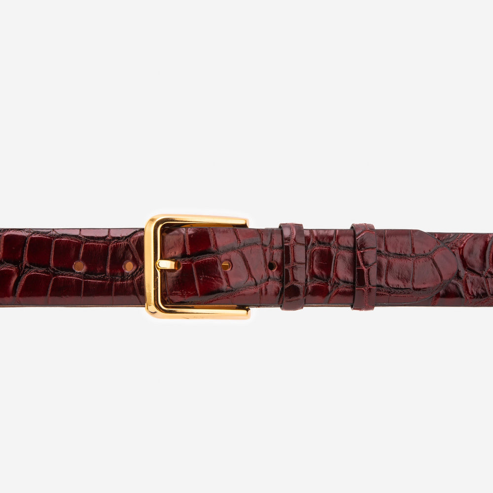 The Strat Burgundy Leather Belt - Vinci Leather