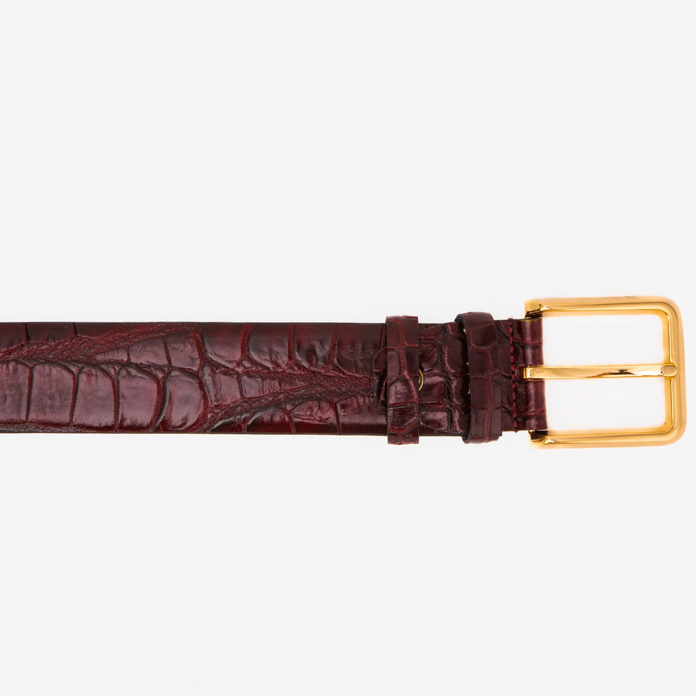 The Strat Burgundy Leather Belt - Vinci Leather