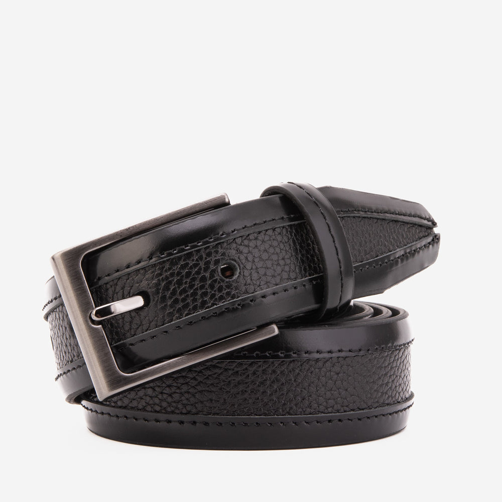 The Everest Rockwell Black Leather Belt - Vinci Leather