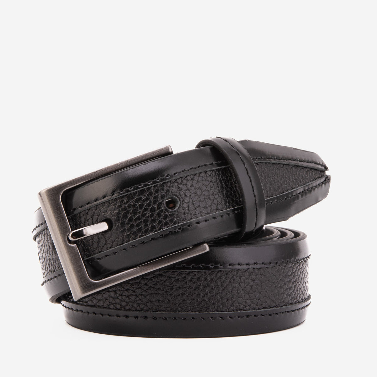 The Everest Rockwell Black Leather Belt - Vinci Leather