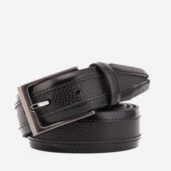 The Everest Rockwell Black Leather Belt - Vinci Leather