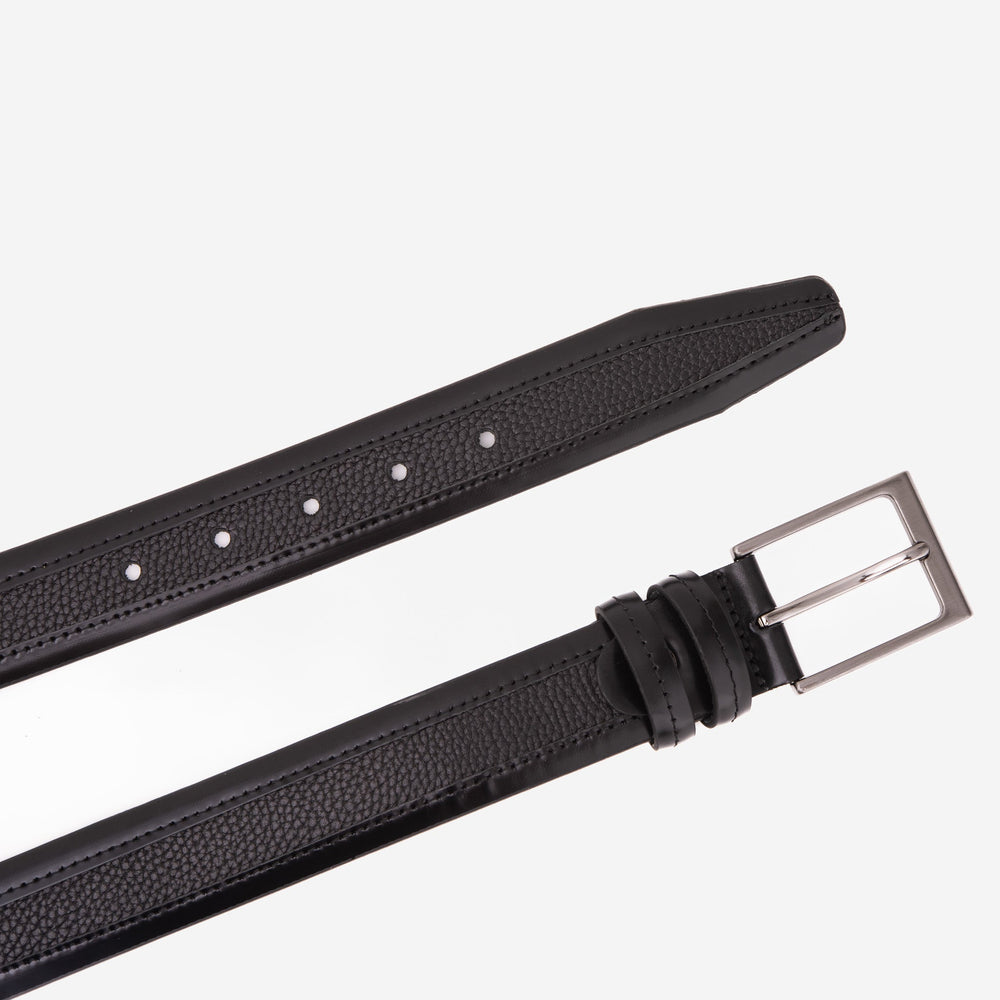 The Everest Rockwell Black Leather Belt - Vinci Leather