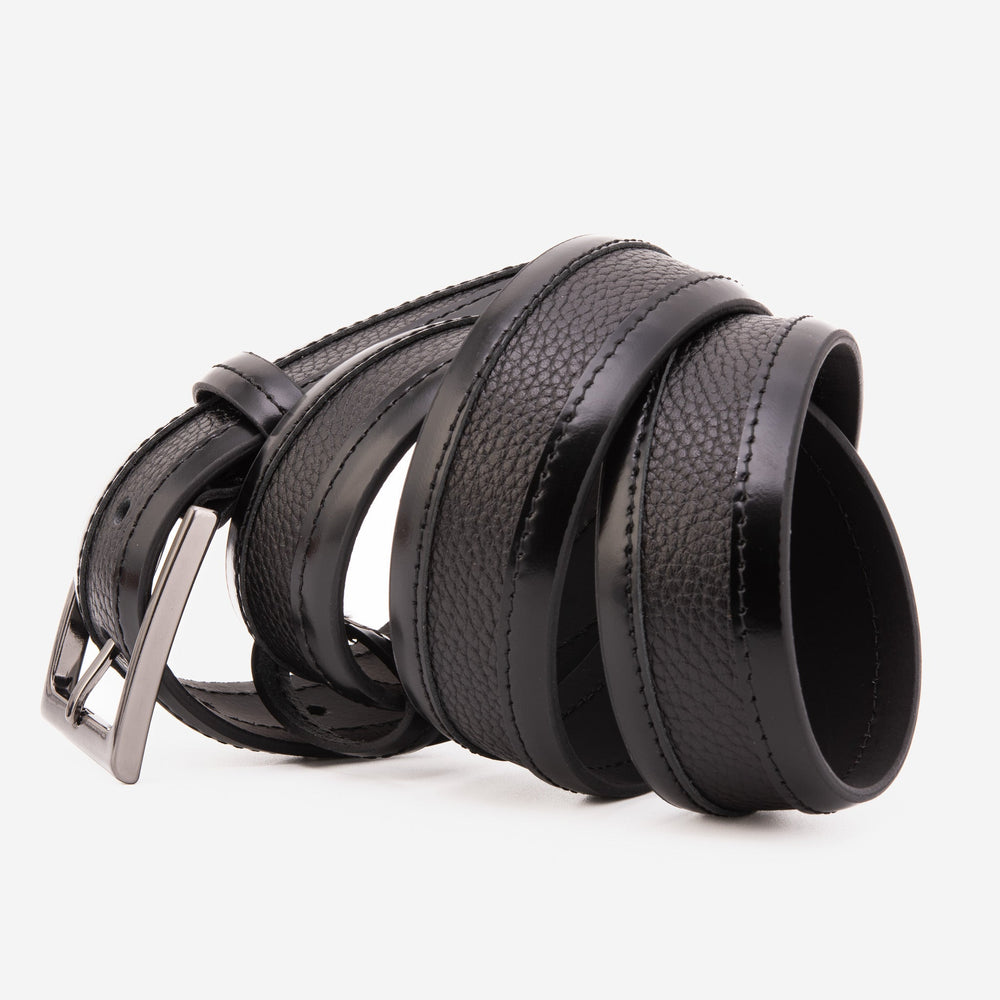 The Everest Rockwell Black Leather Belt - Vinci Leather