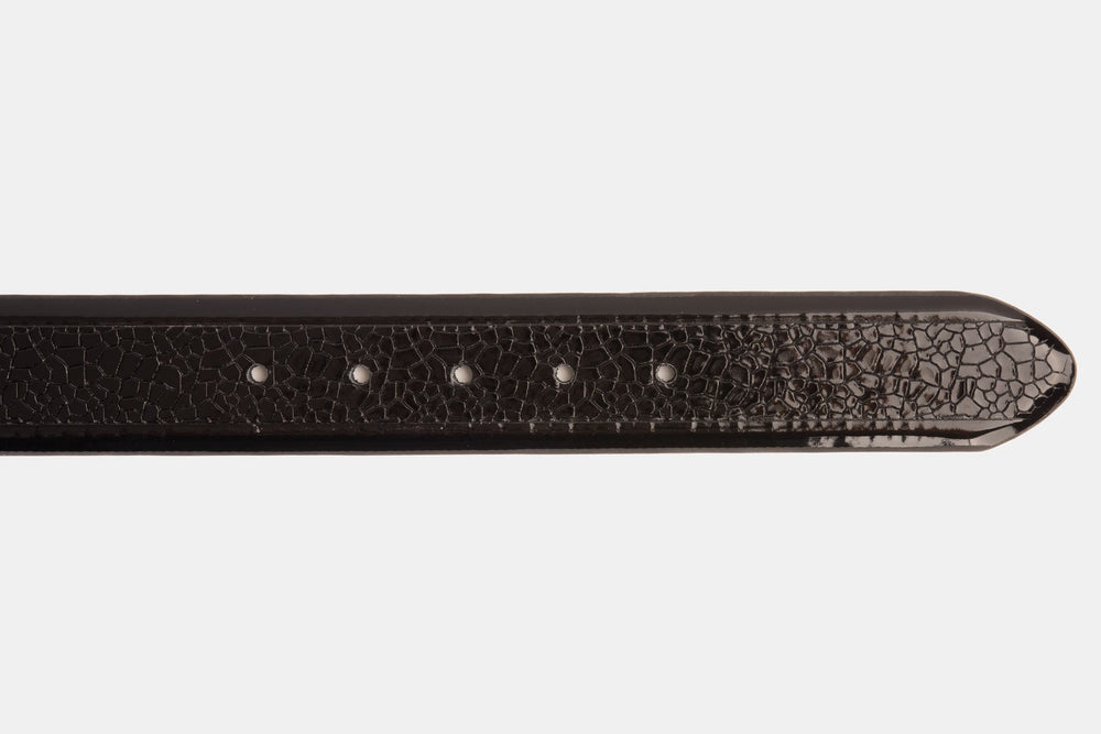The Modica Black Patent Leather Belt - Vinci Leather