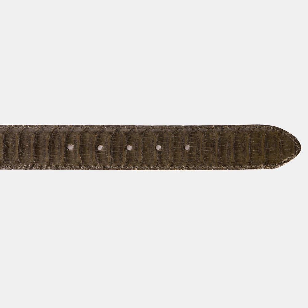 The Bethesda Green Pythn Snk Leather Belt - Vinci Leather
