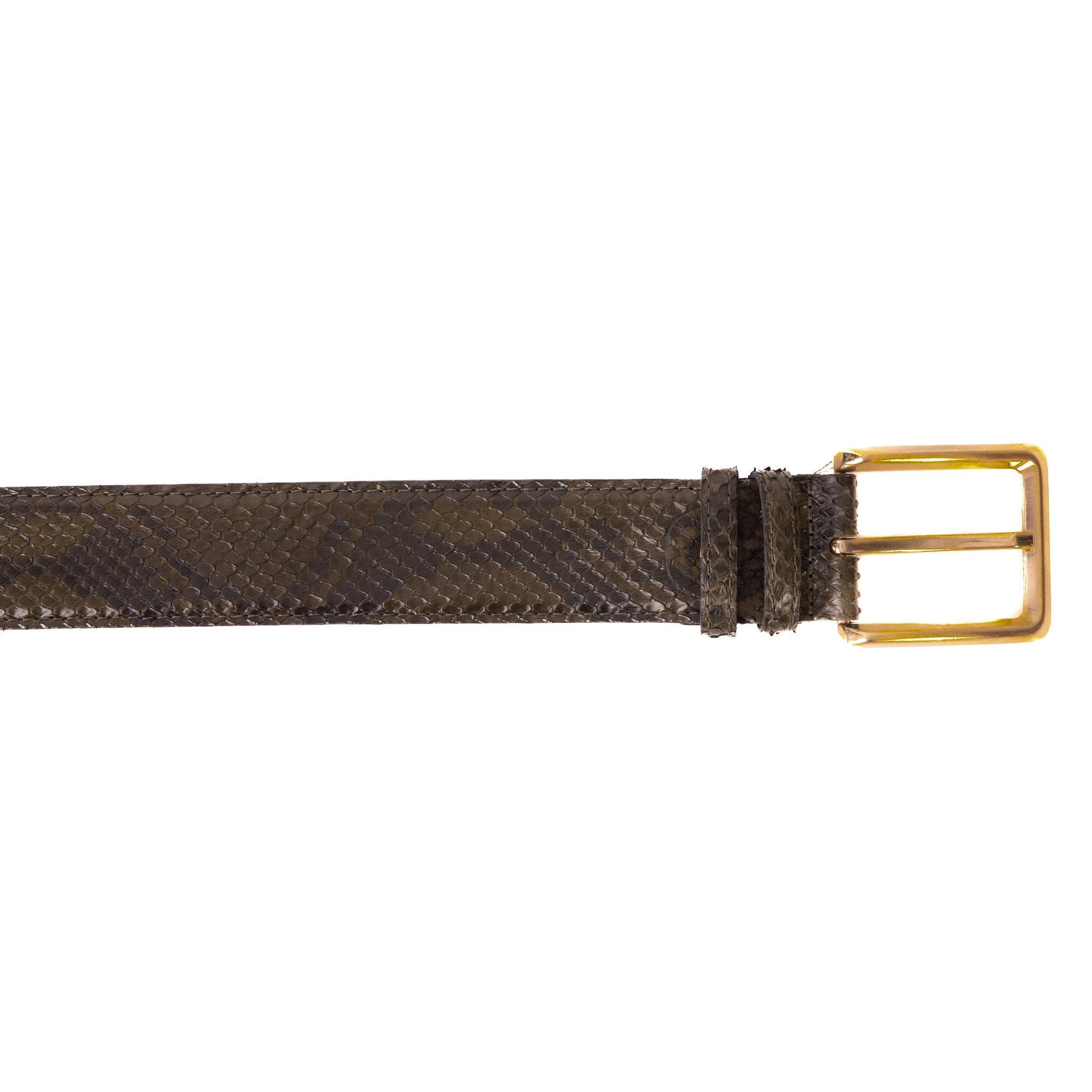 The Bethesda Green Pythn Snk Leather Belt - Vinci Leather