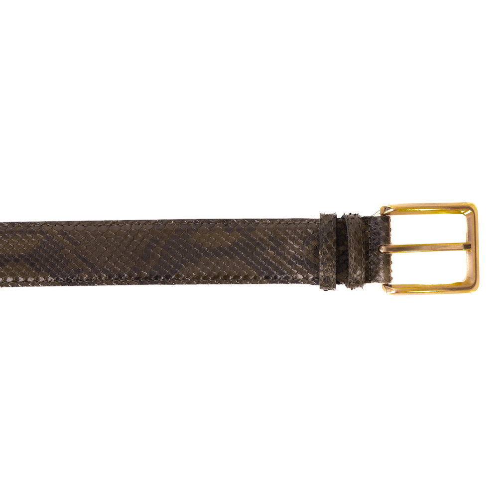 The Bethesda Green Pythn Snk Leather Belt - Vinci Leather
