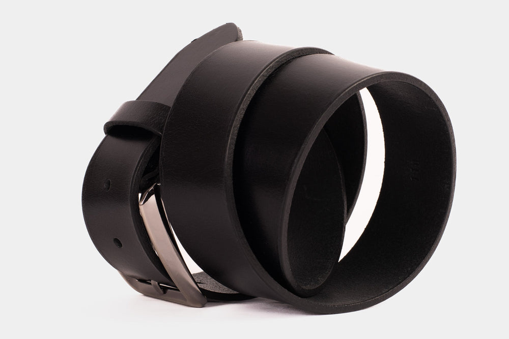 The Mercury Black Calfskin Belt - Vinci Leather