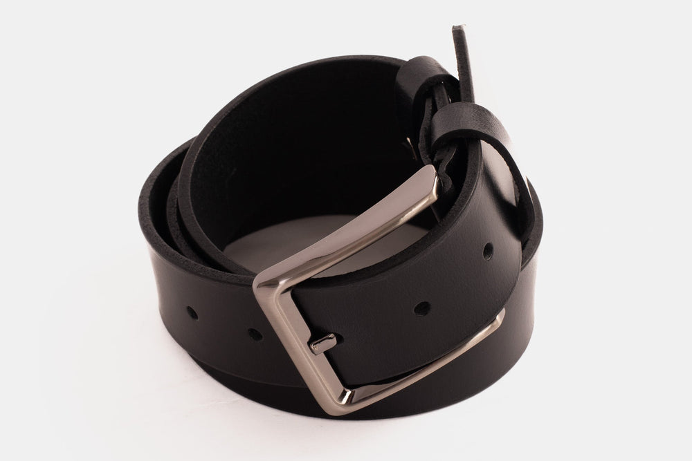 The Mercury Black Calfskin Belt - Vinci Leather