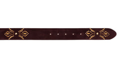 The Lazio Burgundy  Suede Leather Belt - Vinci Leather