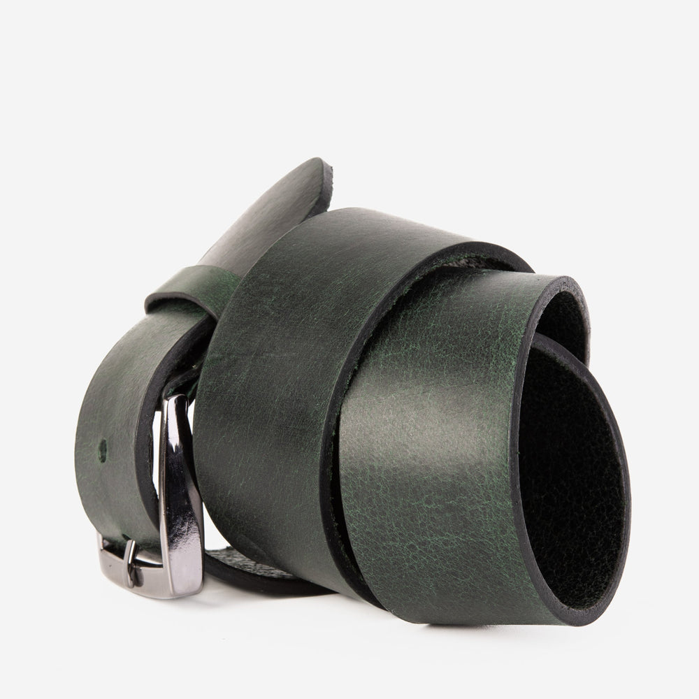 The Prime Forest Green Leather Belt - Vinci Leather