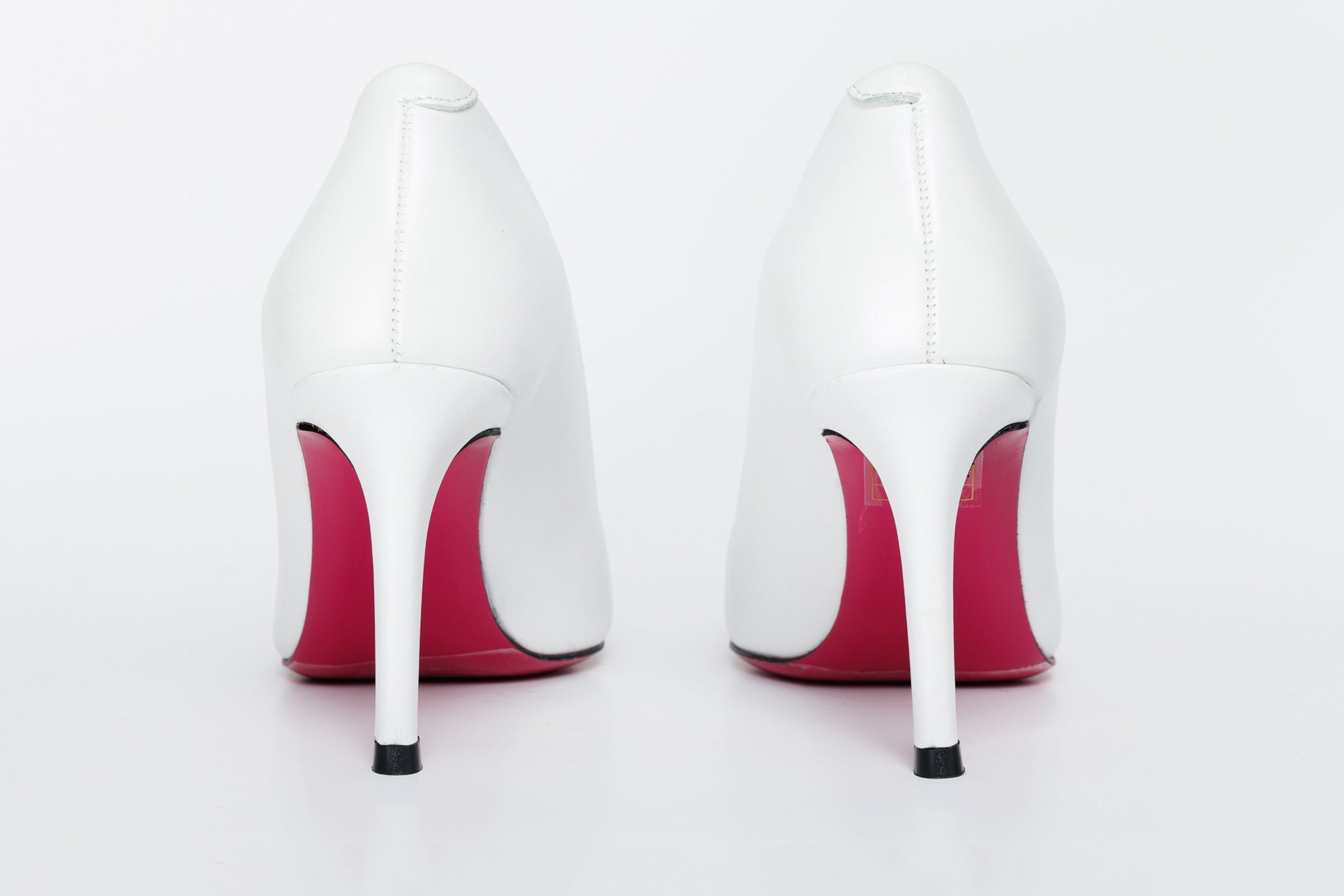 The Ege White Leather Pump Fuchsia Sole Shoe - Vinci Leather