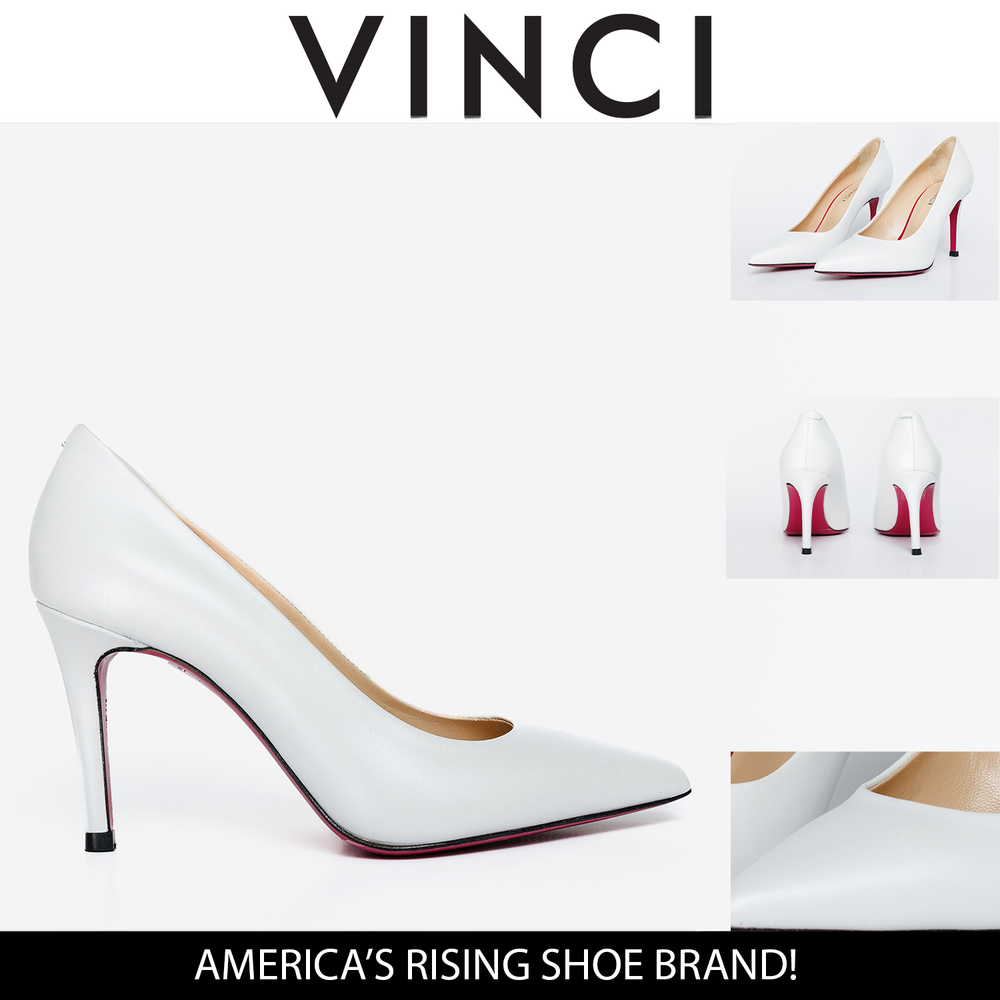The Ege White Leather Pump Fuchsia Sole Shoe - Vinci Leather