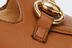 The Delhi Brown Leather Block Heel Pump Shoe - Vinci Leather