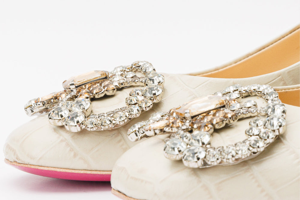 The Foggia Beige Leather Block Heel Pump Shoe - Vinci Leather