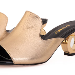 The Tory Gold Leather Sandal - Vinci Leather
