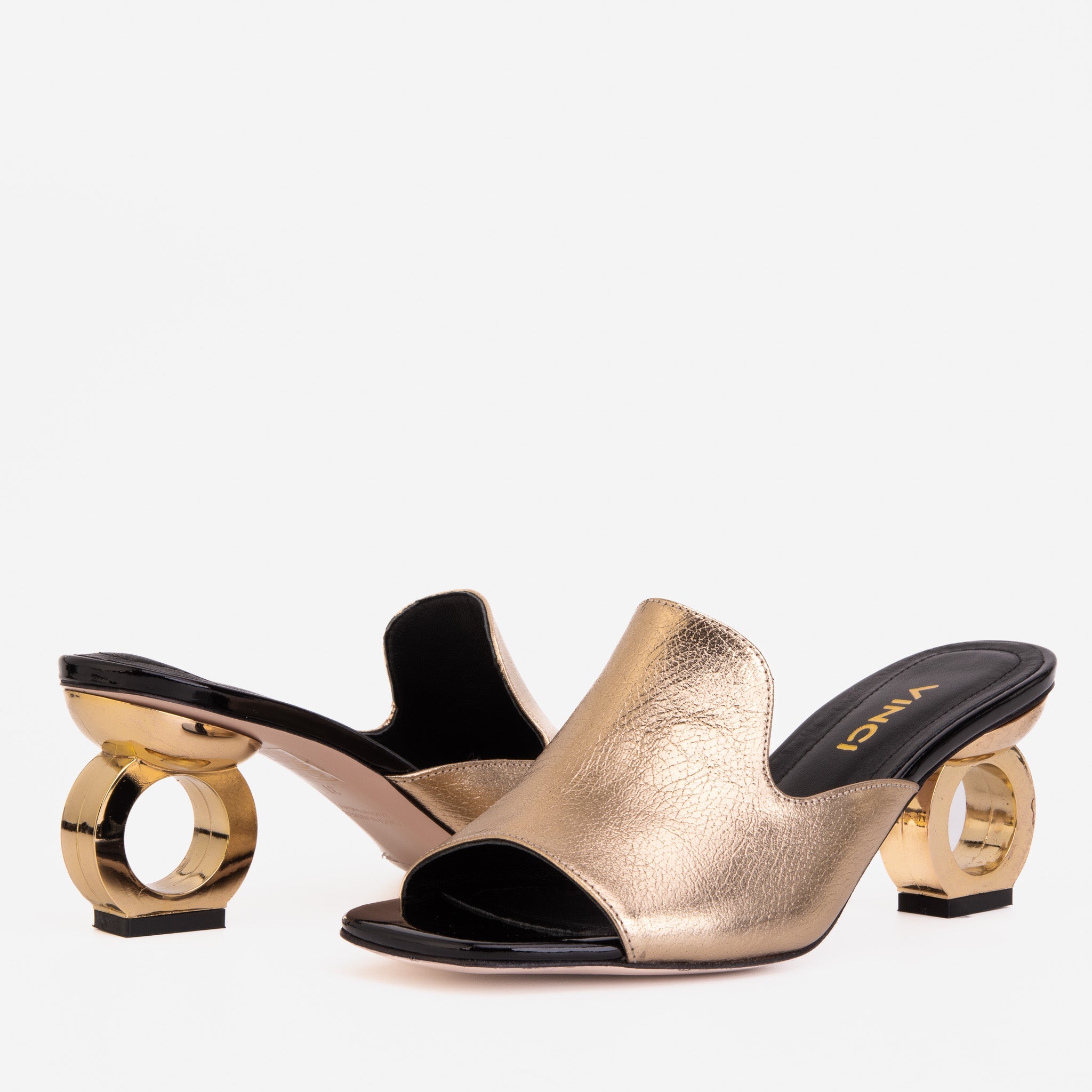 The Tory Gold Leather Sandal - Vinci Leather