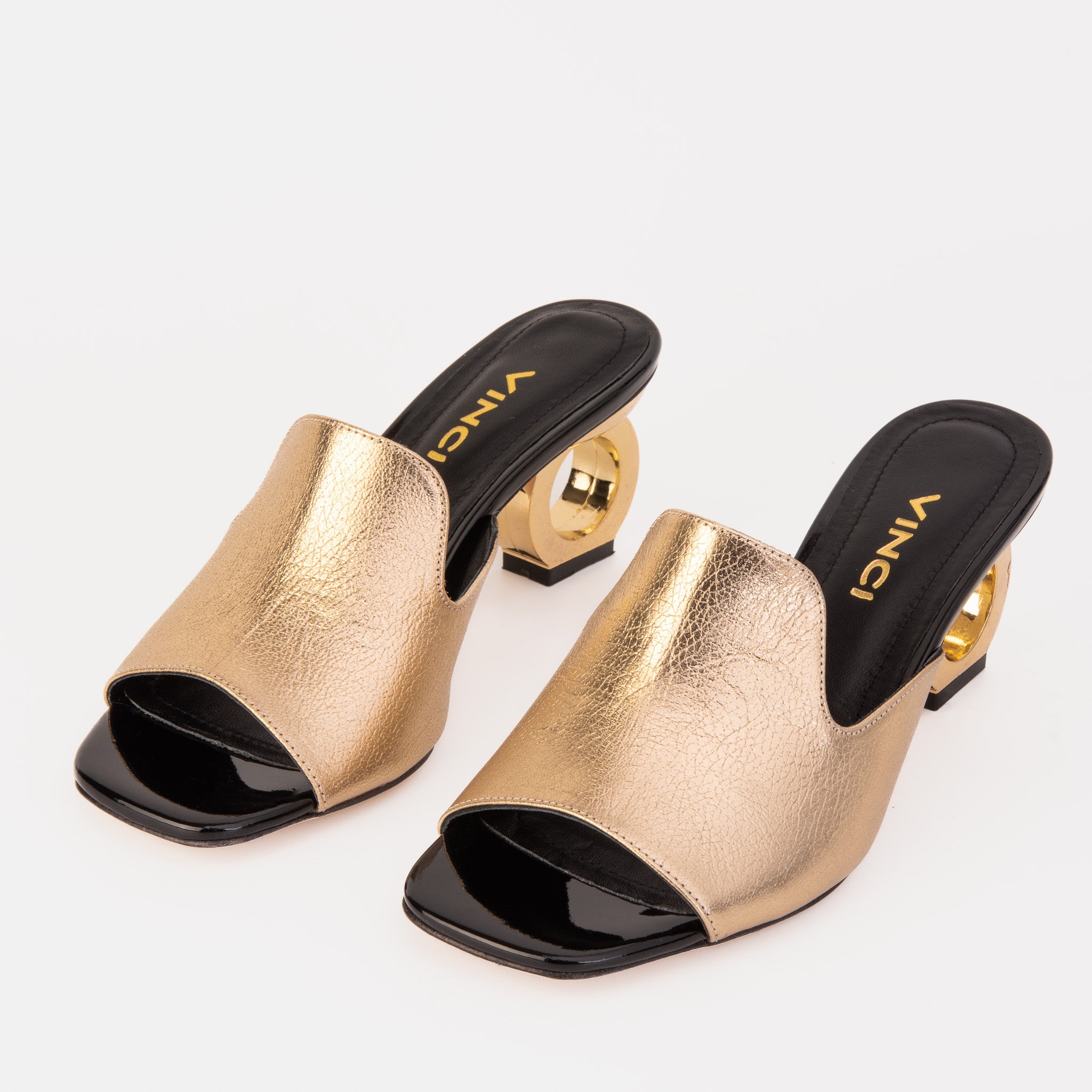 The Tory Gold Leather Sandal - Vinci Leather