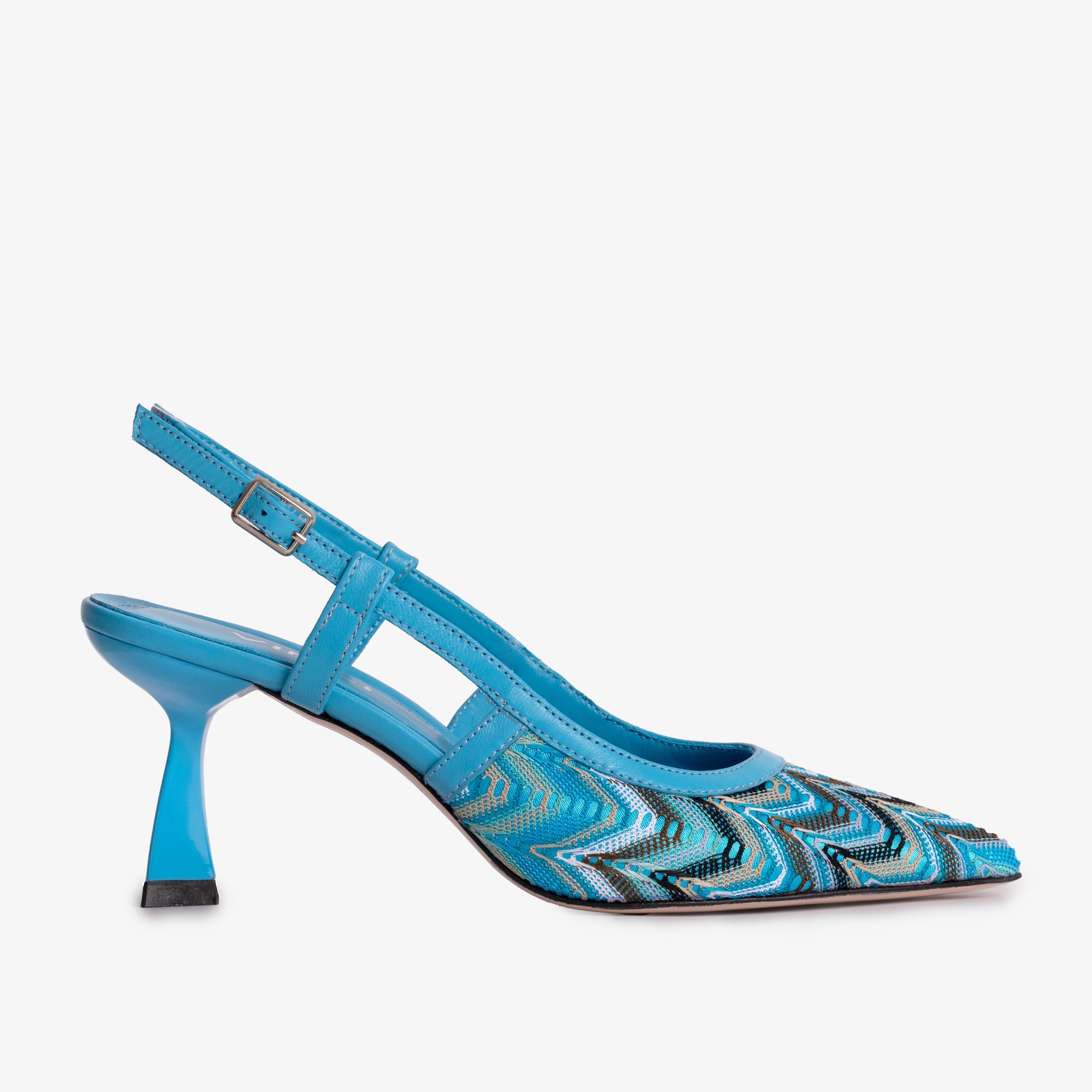 The Napoli Blue Leather Slingback Sandal - Vinci Leather