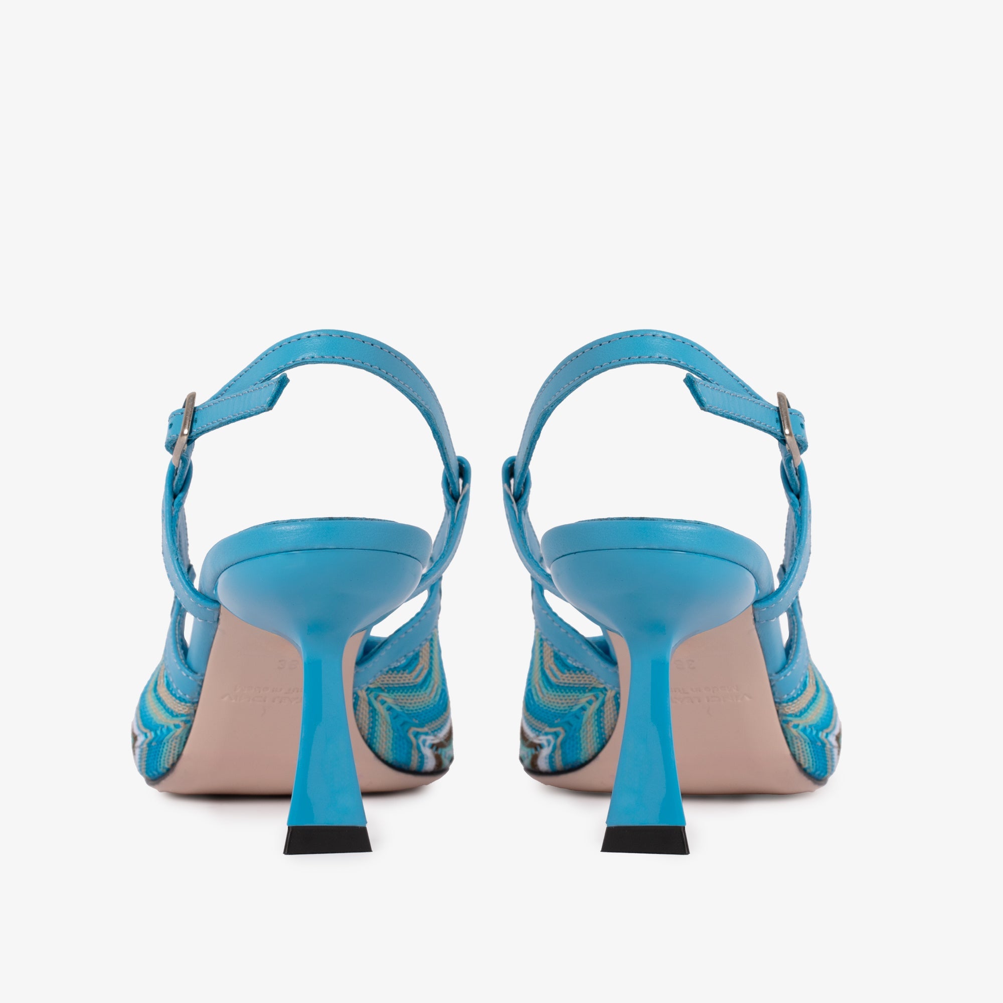 The Napoli Blue Leather Slingback Sandal - Vinci Leather