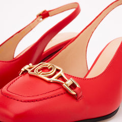 The Potomac Red Leather Slingback Sandal - Vinci Leather