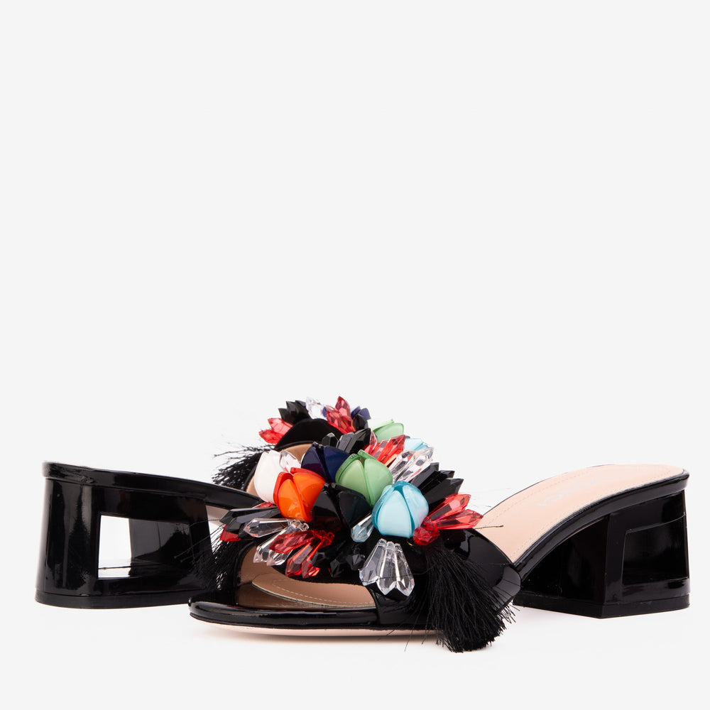 The Vigo Black Leather Block Heel Sandal - Vinci Leather