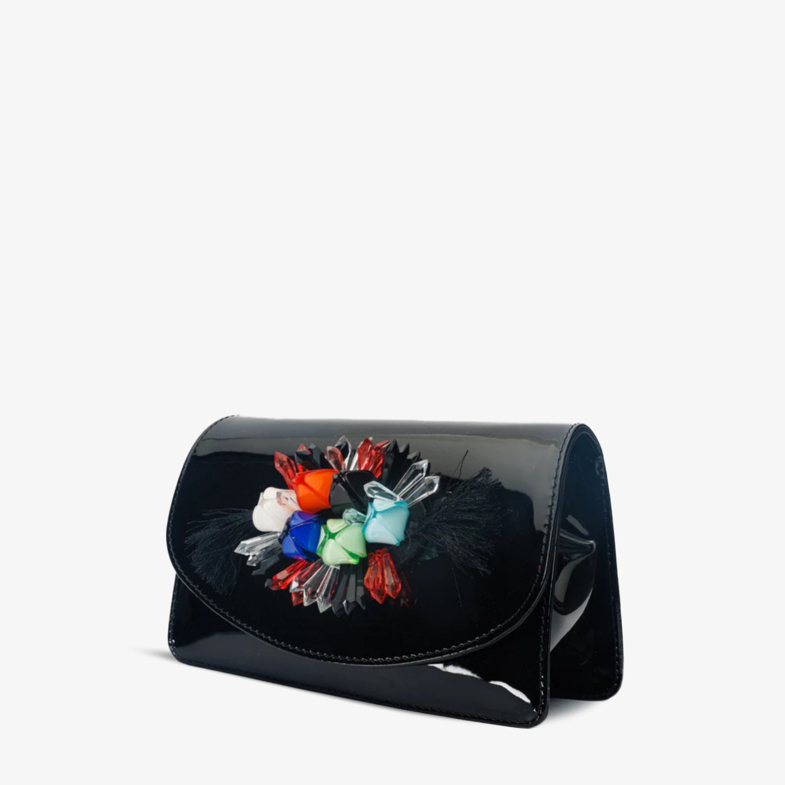 The Vigo Black Patent Leather Handbag - Vinci Leather