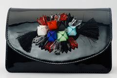 The Vigo Black Patent Leather Handbag - Vinci Leather