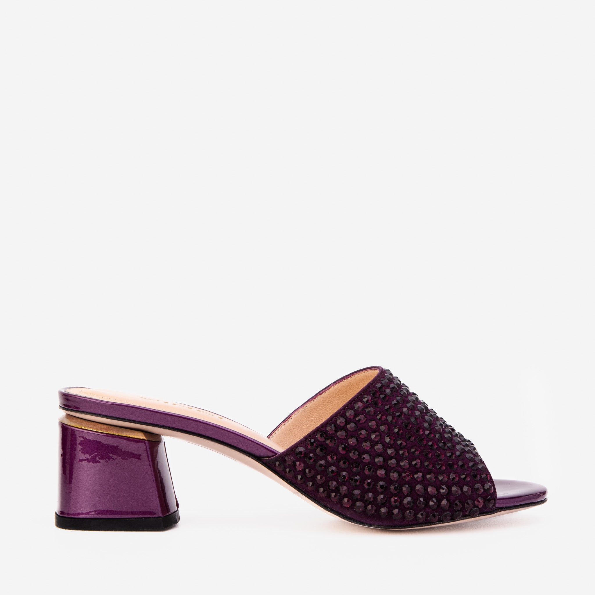 The Ailano Purple Glitter Leather Sandal - Vinci Leather