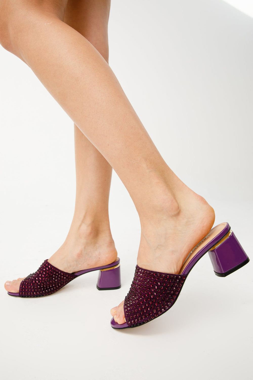 The Ailano Purple Glitter Leather Sandal - Vinci Leather
