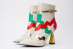 The Tario Cream Leather Ankle Boot - Vinci Leather