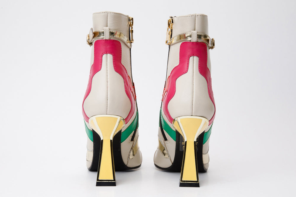 The Tario Cream Leather Ankle Boot - Vinci Leather