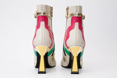 The Tario Cream Leather Ankle Boot - Vinci Leather