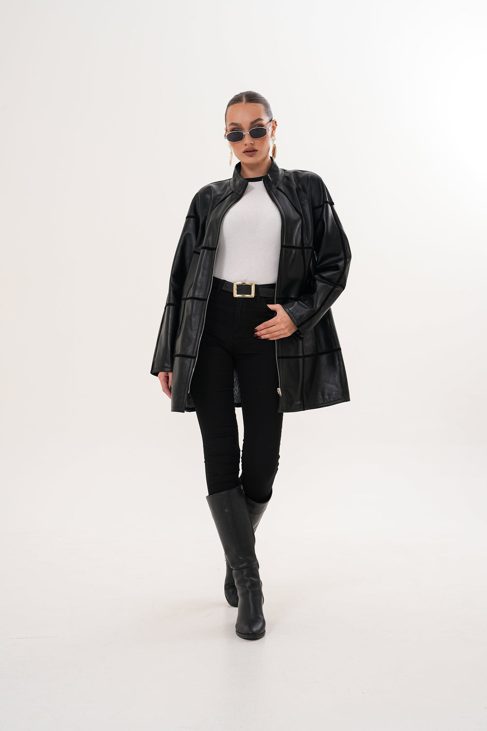 The Prado Reversible Black Leather Leather Jacket - Vinci Leather